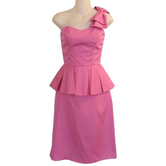 ILGWU Pink Peplum Taffeta Sweetheart Derby Dress OOAK - Picture 1 of 4